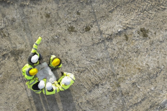 Construction team on site